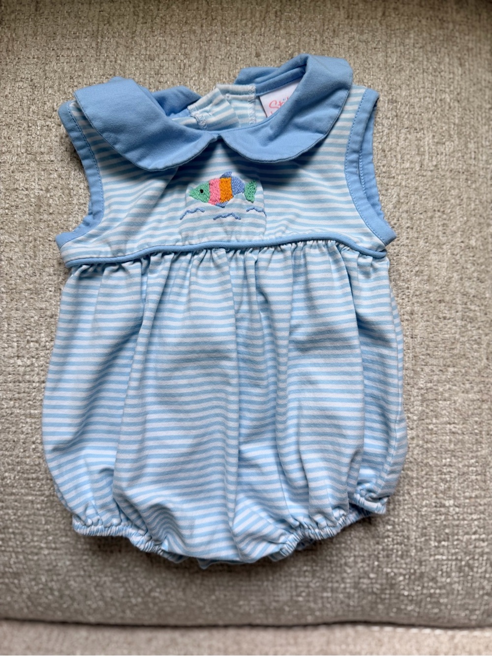 Stitchy Fish Baby Bubble Romper (NWOT)